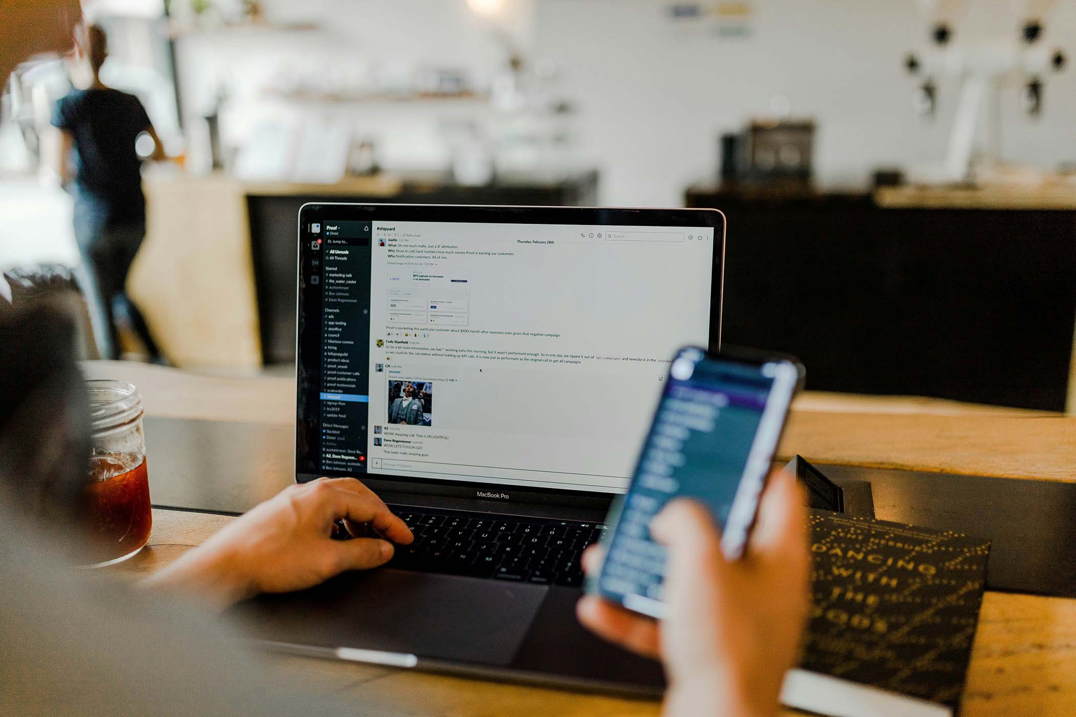 Team member working inside a digital workspace